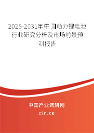 2025-2031年中國動力鋰電池行業(yè)研究分析及市場前景預(yù)測報告 2025-2031年中國動力鋰電池行業(yè)研究分析及市場前景預(yù)測報告