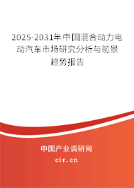 2025-2031年中國混合動(dòng)力電動(dòng)汽車市場研究分析與前景趨勢報(bào)告