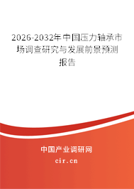 2026-2032年中國壓力軸承市場調(diào)查研究與發(fā)展前景預測報告