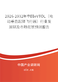 2026-2032年中國eVTOL（電動垂直起降飛行器）行業(yè)發(fā)展研及市場前景預測報告