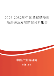 2026-2032年中國魚柳糖塊市場調(diào)研及發(fā)展前景分析報告