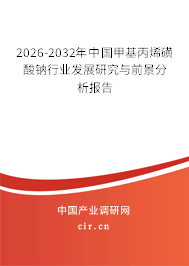 2026-2032年中國甲基丙烯磺酸鈉行業(yè)發(fā)展研究與前景分析報告