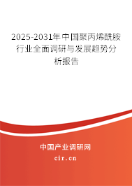 2025-2031年中國聚丙烯酰胺行業(yè)全面調(diào)研與發(fā)展趨勢(shì)分析報(bào)告