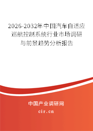 2025-2031年中國汽車自適應(yīng)巡航控制系統(tǒng)行業(yè)市場調(diào)研與前景趨勢分析報告