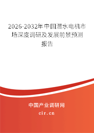 2026-2032年中國潛水電機(jī)市場(chǎng)深度調(diào)研及發(fā)展前景預(yù)測(cè)報(bào)告