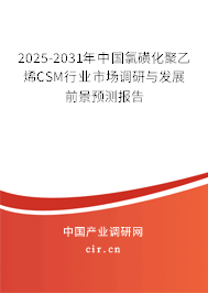 2025-2031年中國氯磺化聚乙烯CSM行業(yè)市場調(diào)研與發(fā)展前景預(yù)測報告