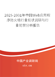 2025-2031年中國Web應用程序防火墻行業(yè)現(xiàn)狀調(diào)研與行業(yè)前景分析報告