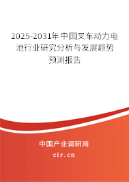 2025-2031年中國叉車動(dòng)力電池行業(yè)研究分析與發(fā)展趨勢預(yù)測報(bào)告 2025-2031年中國叉車動(dòng)力電池行業(yè)研究分析與發(fā)展趨勢預(yù)測報(bào)告