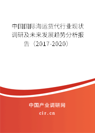 中國(guó)國(guó)際海運(yùn)貨代行業(yè)現(xiàn)狀調(diào)研及未來(lái)發(fā)展趨勢(shì)分析報(bào)告（2017-2020）