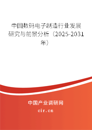 中國數(shù)碼電子制造行業(yè)發(fā)展研究與前景分析(2025-2031年) 中國數(shù)碼電子制造行業(yè)發(fā)展研究與前景分析(2025-2031年)