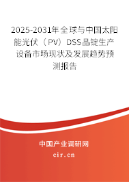 2025-2031年全球與中國太陽能光伏（PV）DSS晶錠生產(chǎn)設備市場現(xiàn)狀及發(fā)展趨勢預測報告
