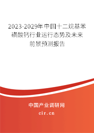 2023-2029年中國十二烷基苯磺酸鈣行業(yè)運行態(tài)勢及未來前景預測報告 2023-2029年中國十二烷基苯磺酸鈣行業(yè)運行態(tài)勢及未來前景預測報告