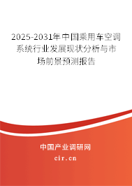 2025-2031年中國乘用車空調(diào)系統(tǒng)行業(yè)發(fā)展現(xiàn)狀分析與市場前景預(yù)測報告