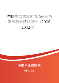 中國電力信息化市場研究與發(fā)展前景預(yù)測報告(2026-2032年) 中國電力信息化市場研究與發(fā)展前景預(yù)測報告(2026-2032年)