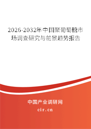 2026-2032年中國聚葡萄糖市場調(diào)查研究與前景趨勢報(bào)告