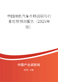 中國綠色汽車市場調(diào)研與行業(yè)前景預(yù)測報告（2025年版）