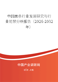 中國面條行業(yè)發(fā)展研究與行業(yè)前景分析報(bào)告（2026-2032年）